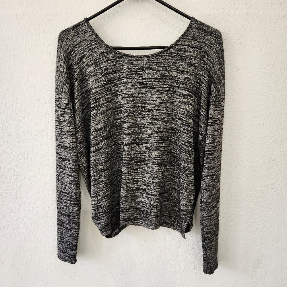 Rag & Bone Womens Heathered Open Back Long Sleeve Shirt Top Small